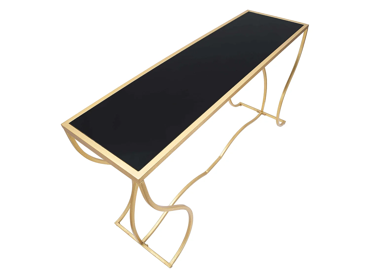 Console Otepaa, un plateau, 130x40x75h cm or fumé, structure en verre, plateau transparent