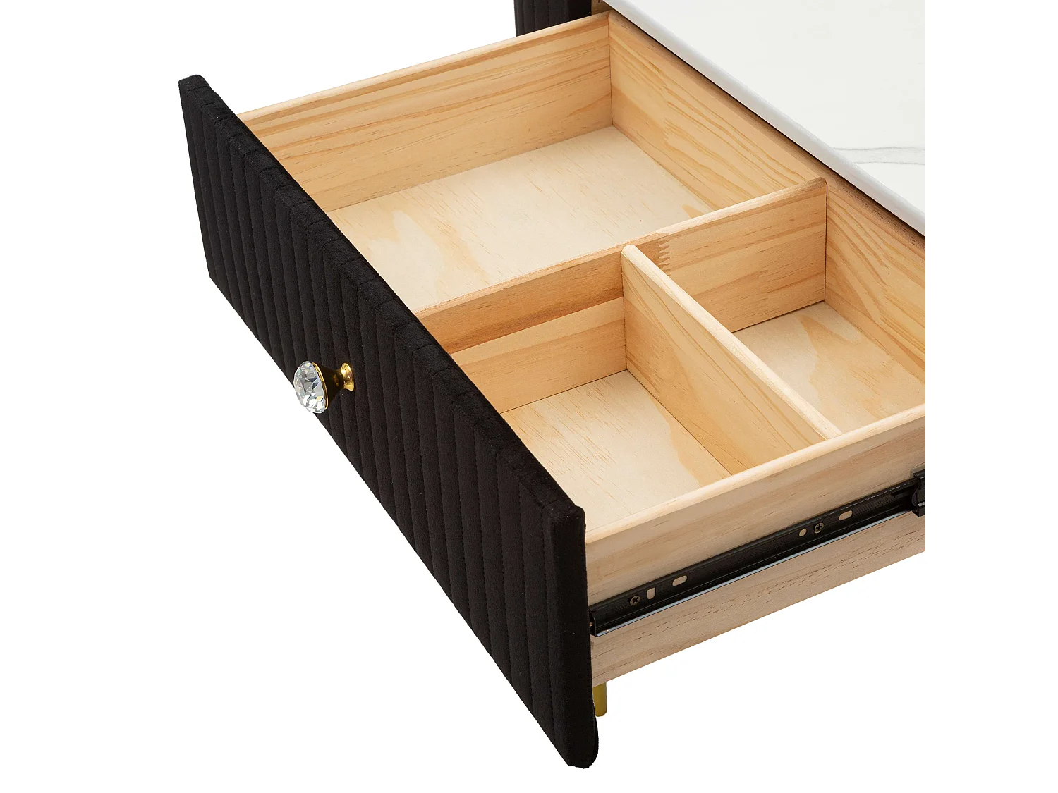 Consolle Marsa, un Ripiano, 100x43x74h cm oro, Piano Effetto Marmo con 1 Cassetto, Materiale Struttura in Tessuto