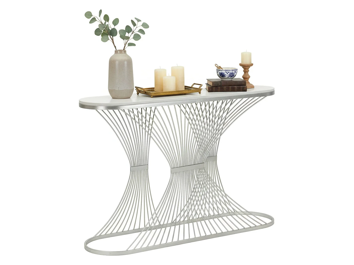 Branduzzo console, draagvermogen 40 kg, 120x35x79h cm zilver, kleur blad zilver