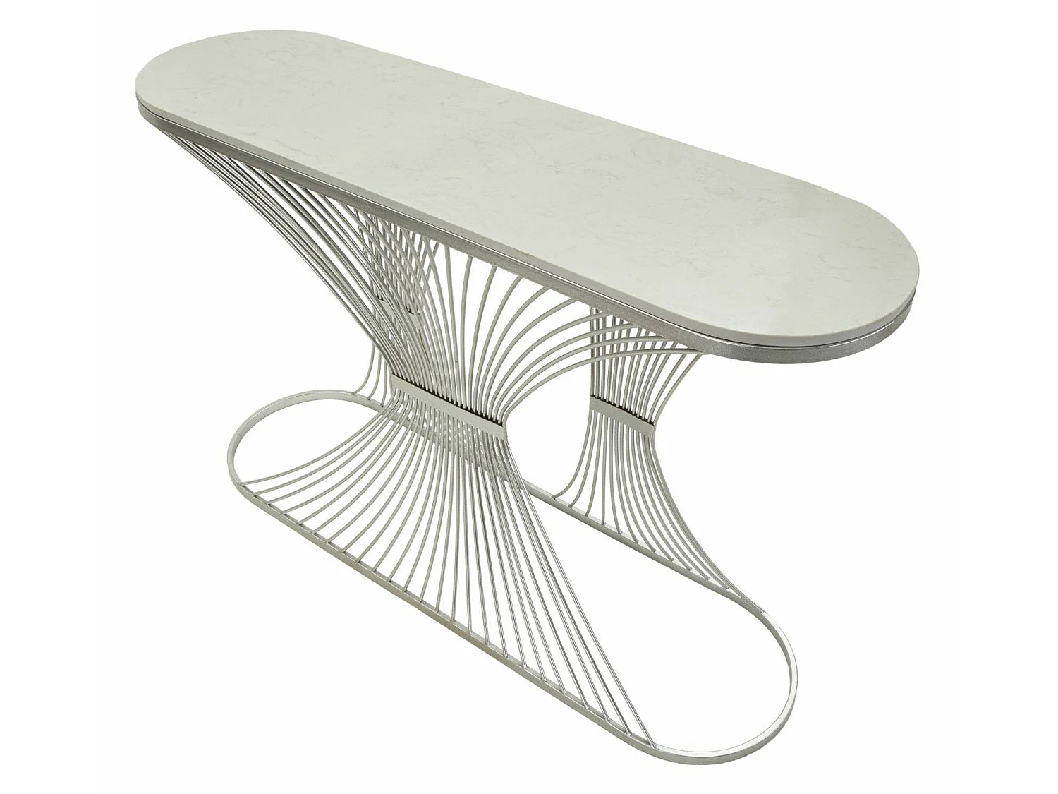 Branduzzo console, draagvermogen 40 kg, 120x35x79h cm zilver, kleur blad zilver