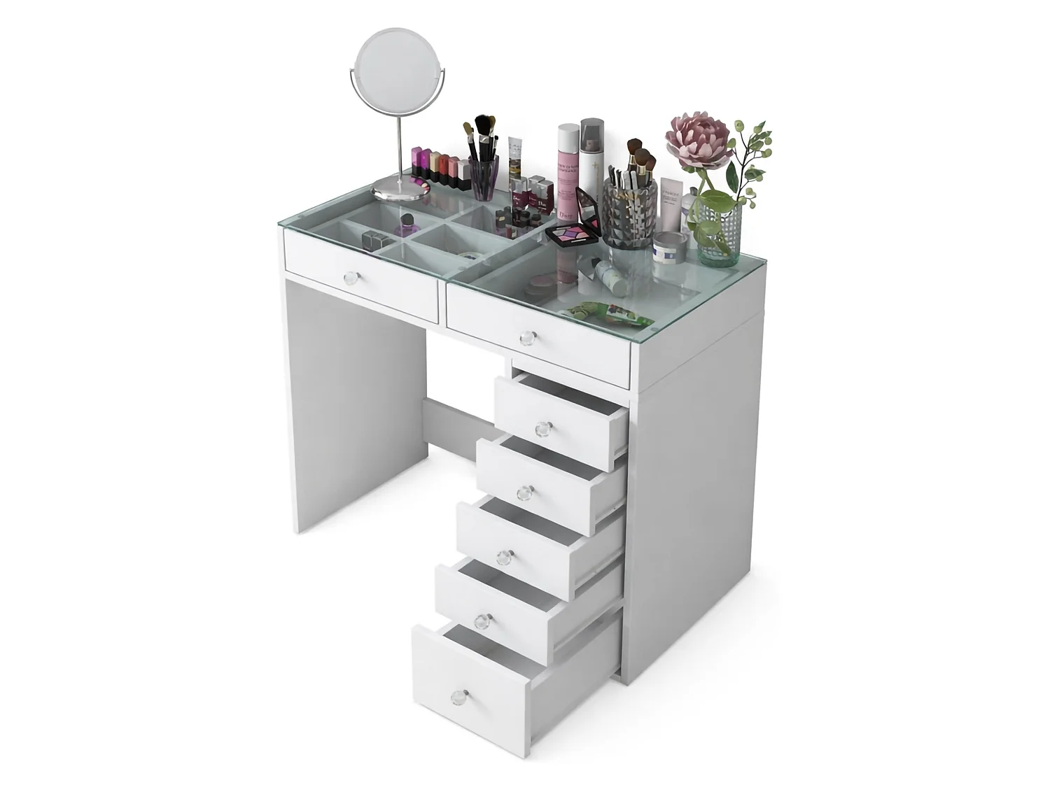 Consolle Aldhibah, Materiale Struttura in Legno Nobilitato, 44.5x90x79.8h cm Bianco