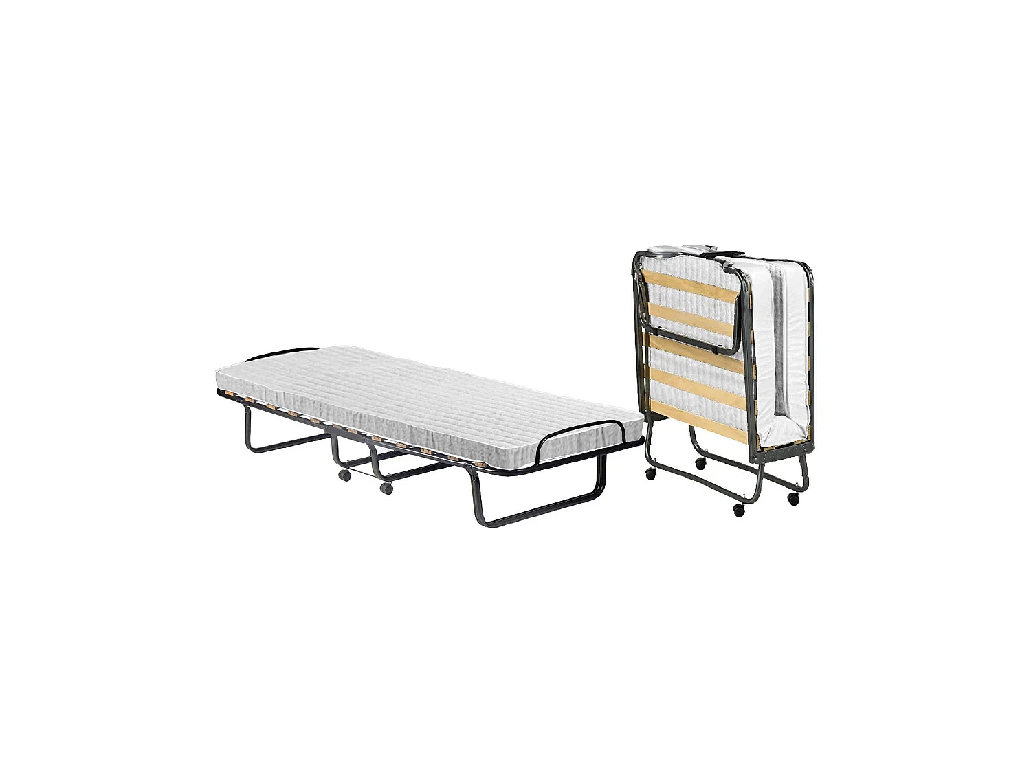 Opklapbed Nives, Inclusief Matras Made in Italy, Wit, Veldbed, Matrasa 80x190x10 cm, Gevoerd