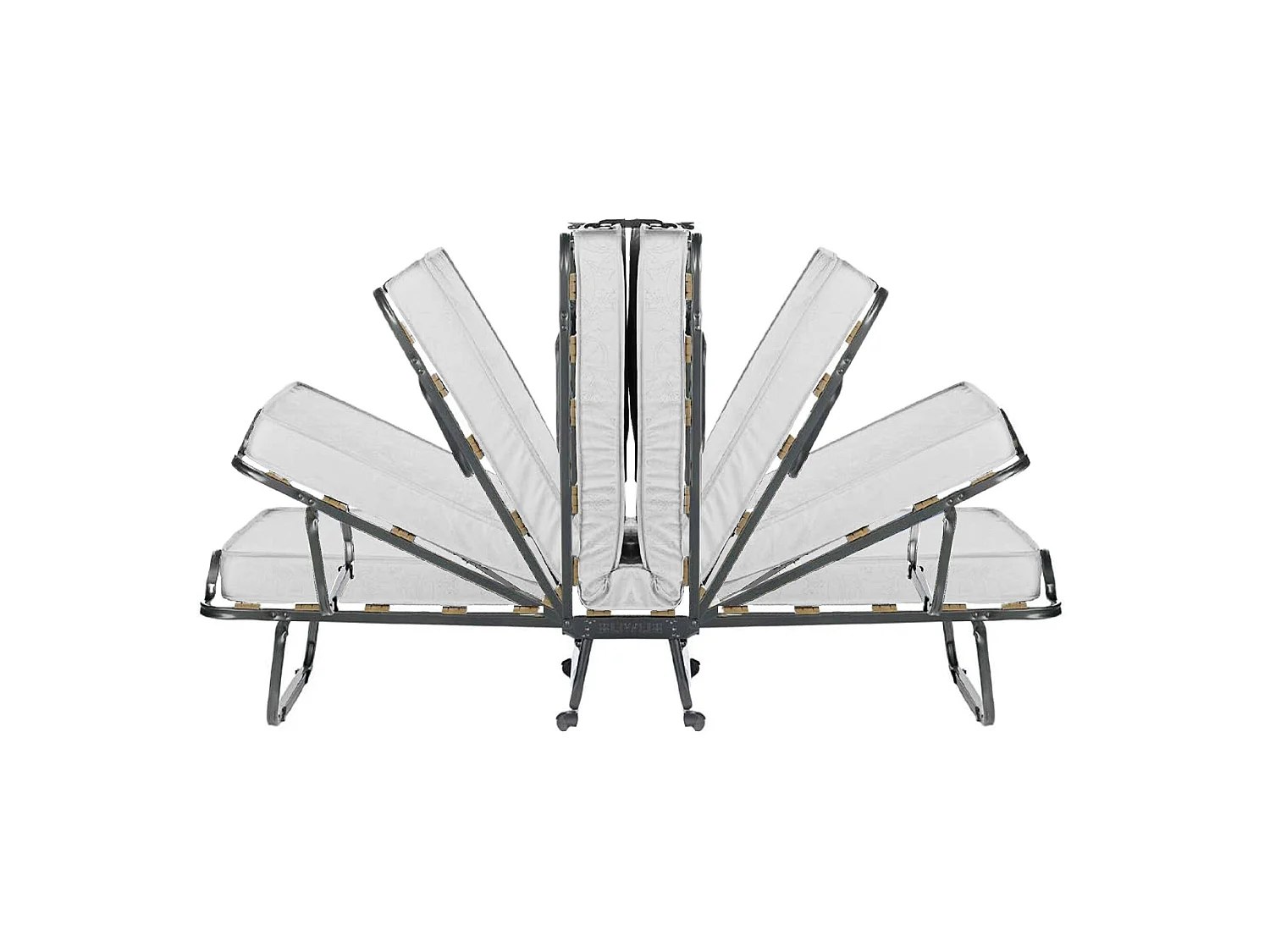 Opklapbed Nives, Inclusief Matras Made in Italy, Wit, Veldbed, Matrasa 80x190x10 cm, Gevoerd
