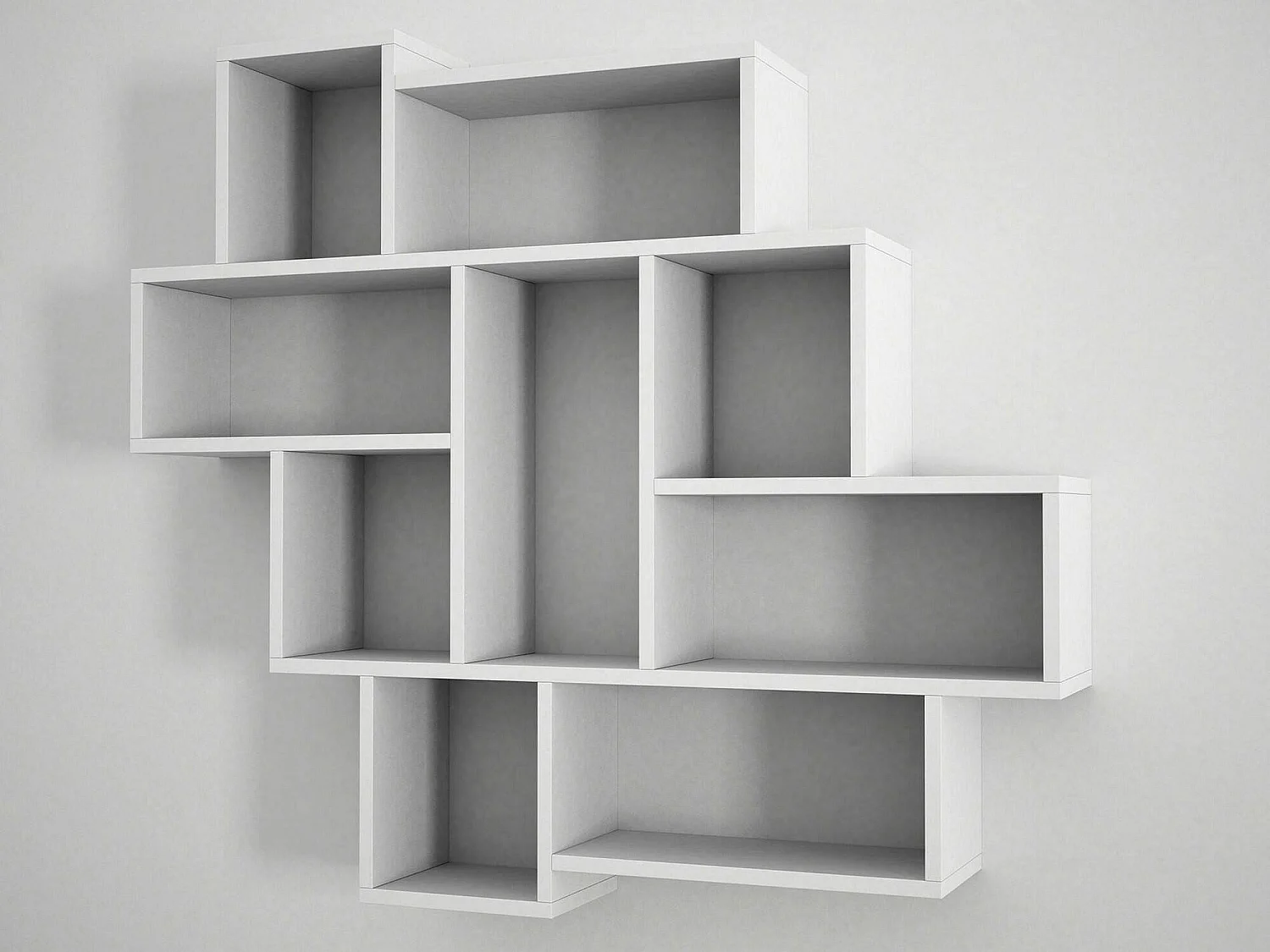 Plank DPochesc, Plank, Wandplank, Multifunctionele Rekken, 116x15h104 cm, Wit
