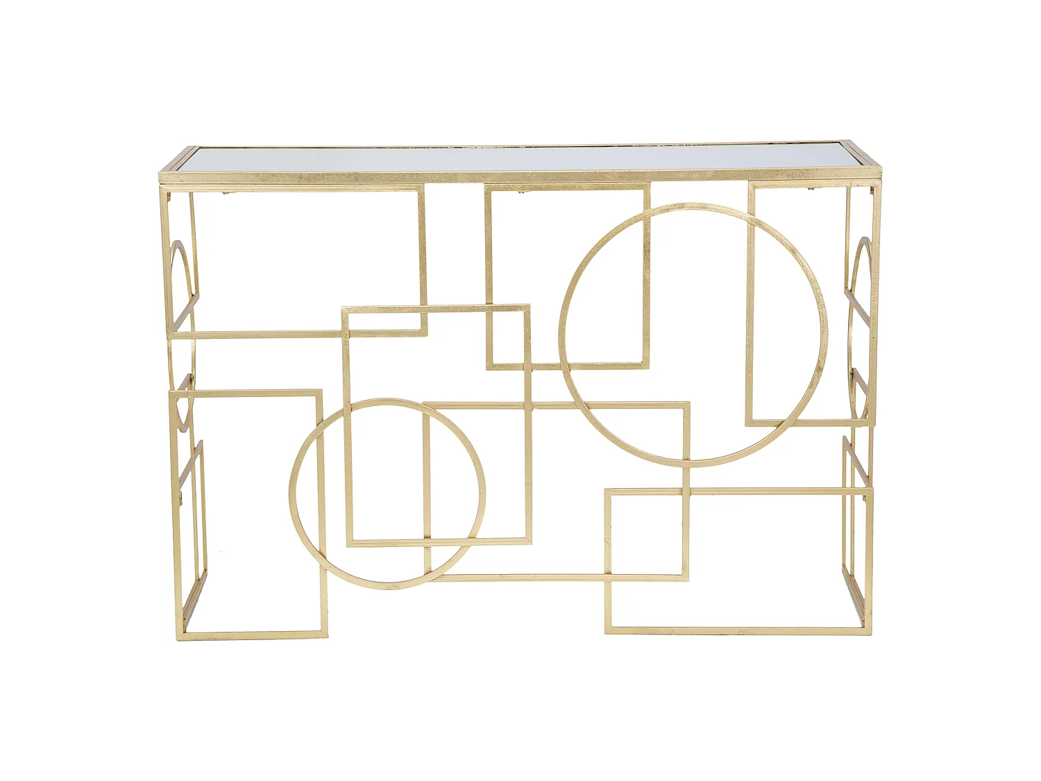 Consolle Rankin, un Ripiano, 120x41x81h cm oro, Materiale Struttura in Vetro, Colore Ripiano Trasparente