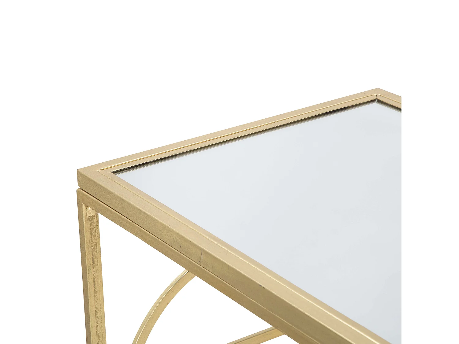 Consolle Rankin, un Ripiano, 120x41x81h cm oro, Materiale Struttura in Vetro, Colore Ripiano Trasparente