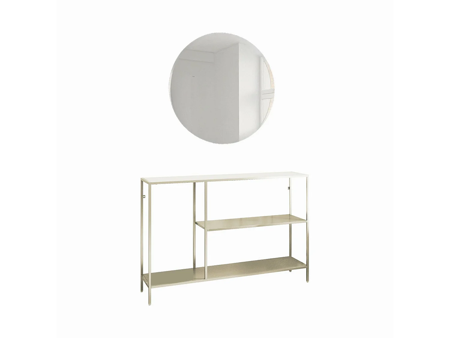 Console Vaprio, 2 étagères, 30x120x80h cm Blanc crème