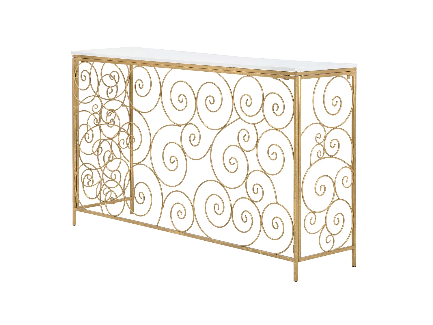 Consolle Goris, un Ripiano, 140x36x82h cm Bianco, Materiale Struttura in Marmo, Colore Ripiano Bianco