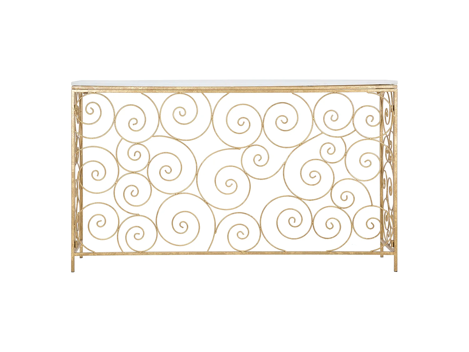 Consolle Goris, un Ripiano, 140x36x82h cm Bianco, Materiale Struttura in Marmo, Colore Ripiano Bianco