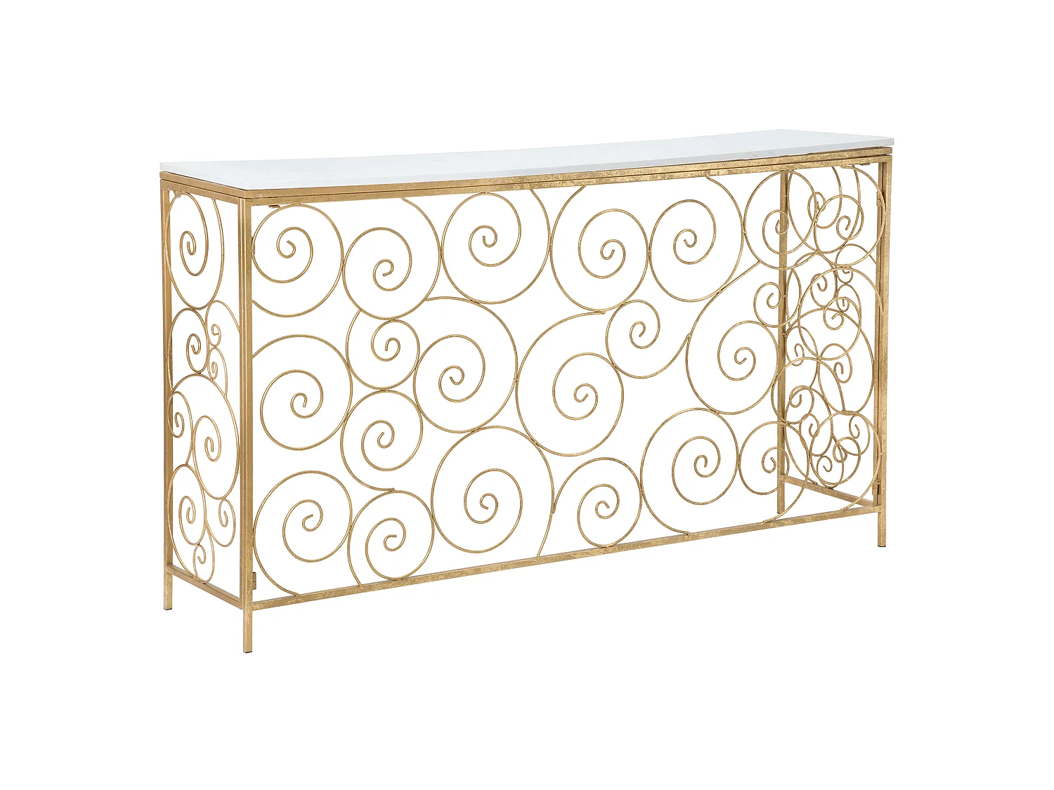 Consolle Goris, un Ripiano, 140x36x82h cm Bianco, Materiale Struttura in Marmo, Colore Ripiano Bianco