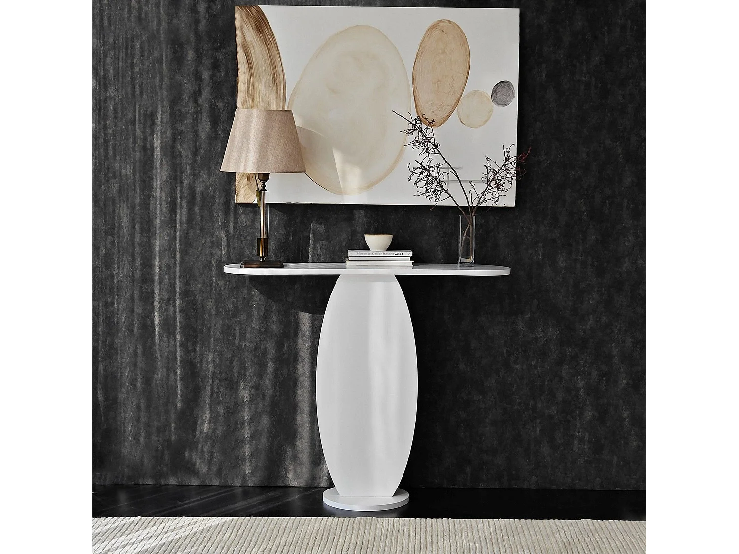 Consolle Ramacca, Colore Ripiano Bianco, 100x30x81h cm Bianco,