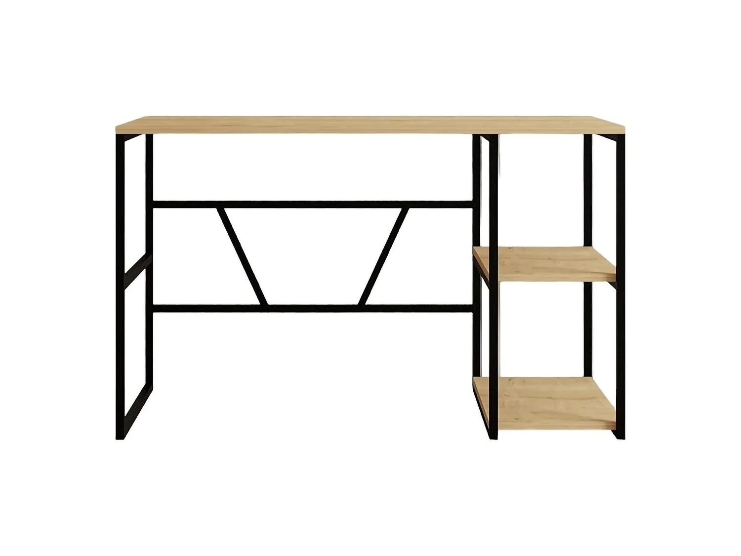 Konsole Persiceto, ein Regal, 120x60x74h cm Eichenbraun, 2 Fächer, Regalfarbe Braun
