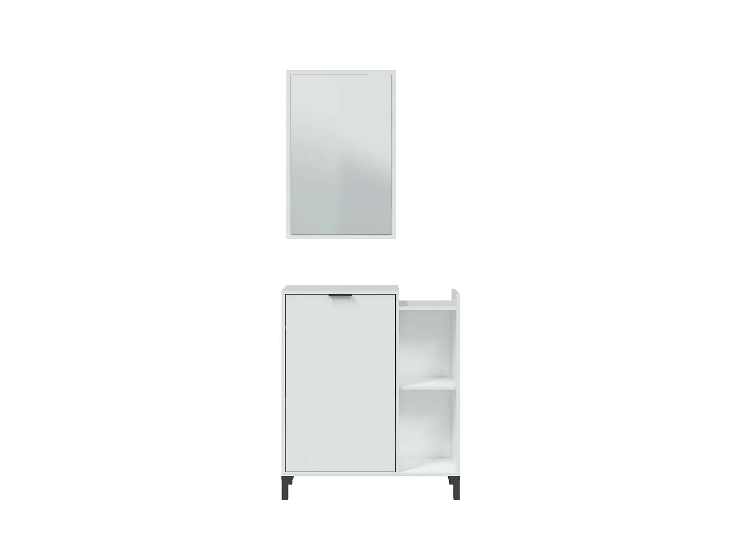 Meuble Sous-vasque\ Argusto, Miroir Inclus, 24x77x91h cm Blanc