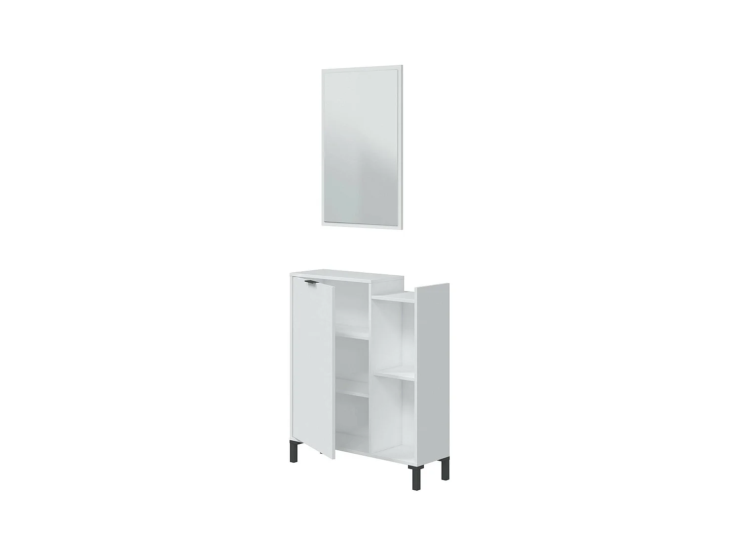 Meuble Sous-vasque\ Argusto, Miroir Inclus, 24x77x91h cm Blanc