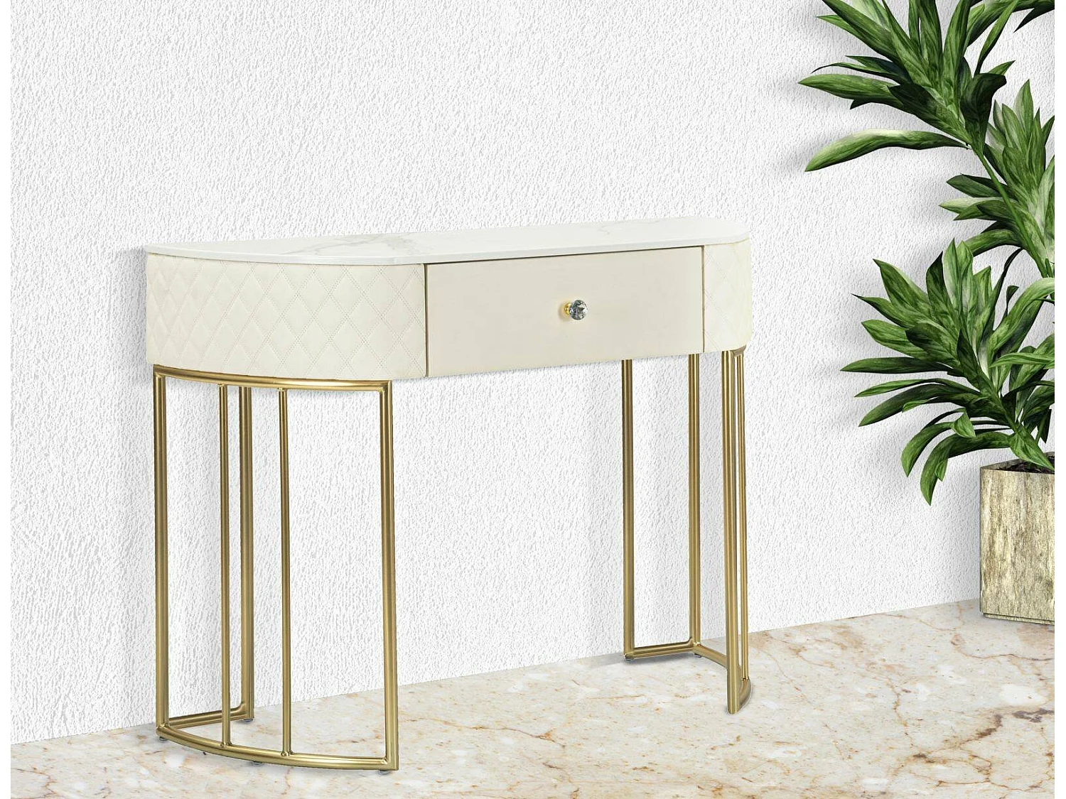 Consolle Niccolo, Ripiani, 40x100x75h cm oro
