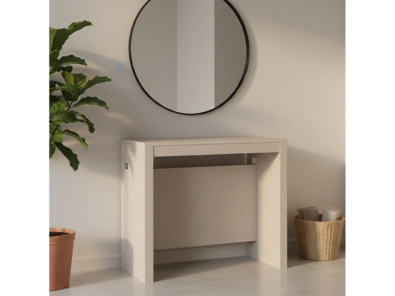 Console Extensible Meconopsis, Extensible Made in Italy, 90,00x186,00x78,00h cm Beige