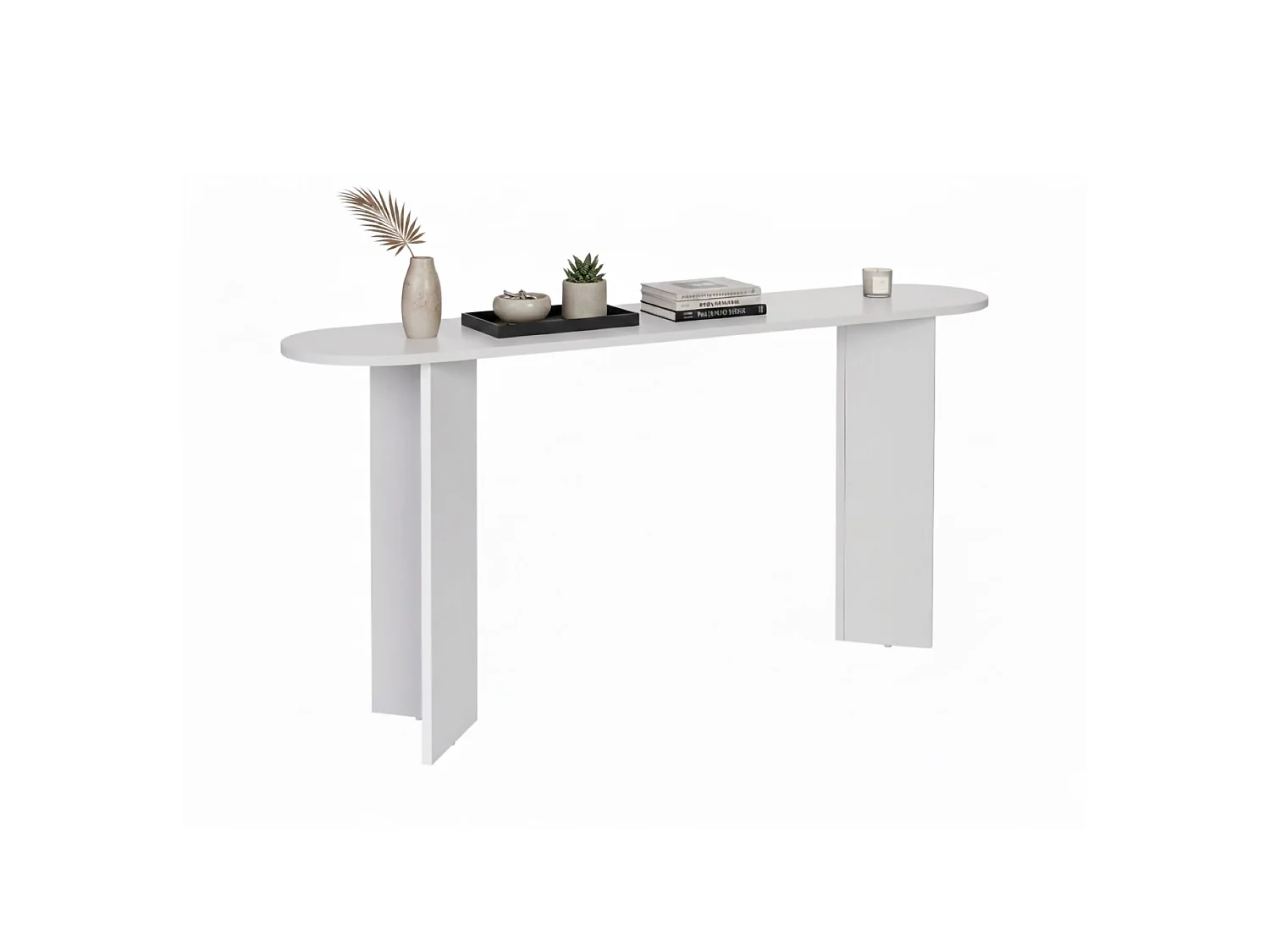 Consolle Cercino, un Ripiano, 150x35x75h cm Bianco, Peso Supportato 25 kg, Colore Ripiano Bianco