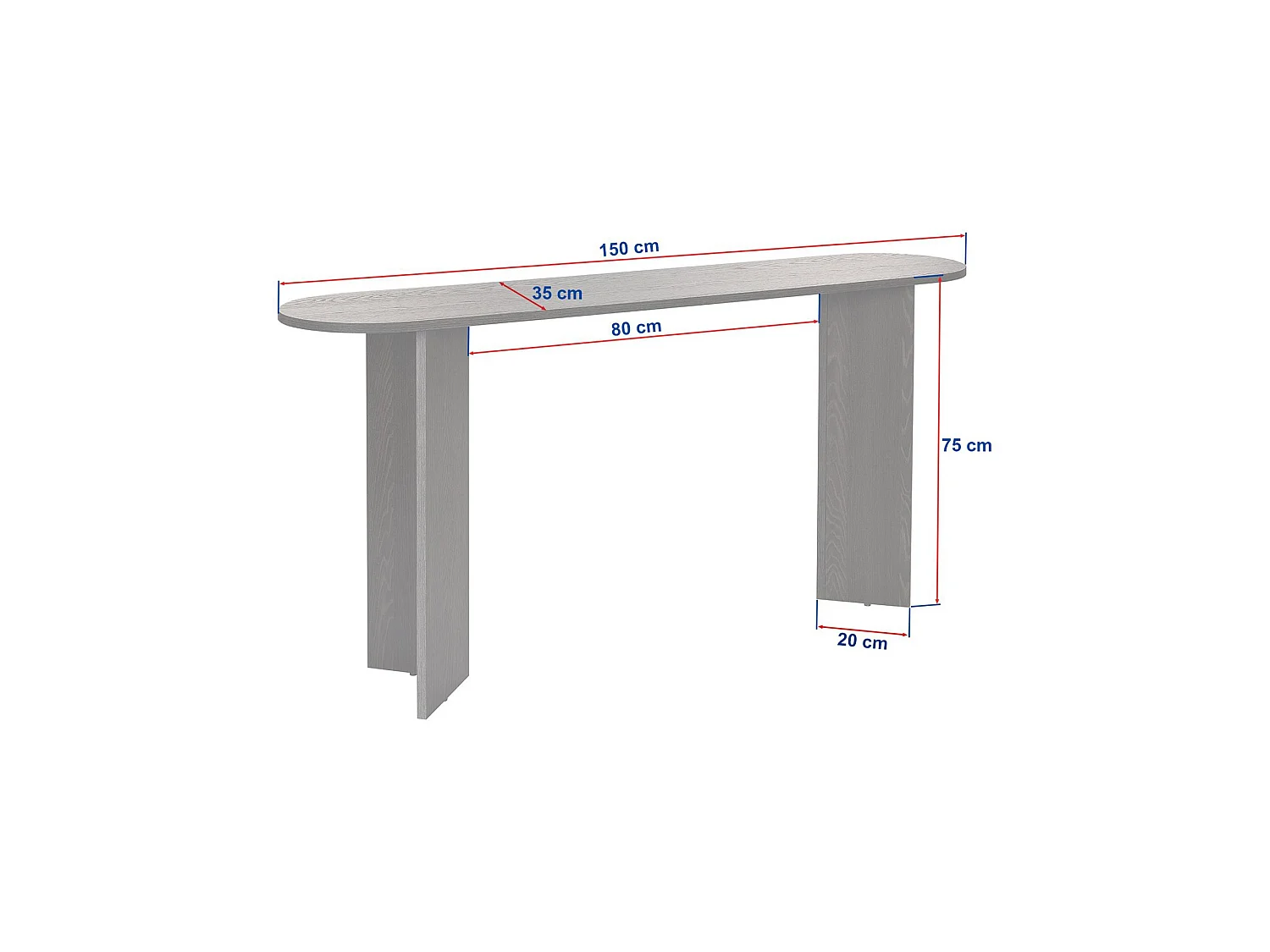 Consolle Cercino, un Ripiano, 150x35x75h cm Nero, Peso Supportato 25 kg, Colore Ripiano Nero