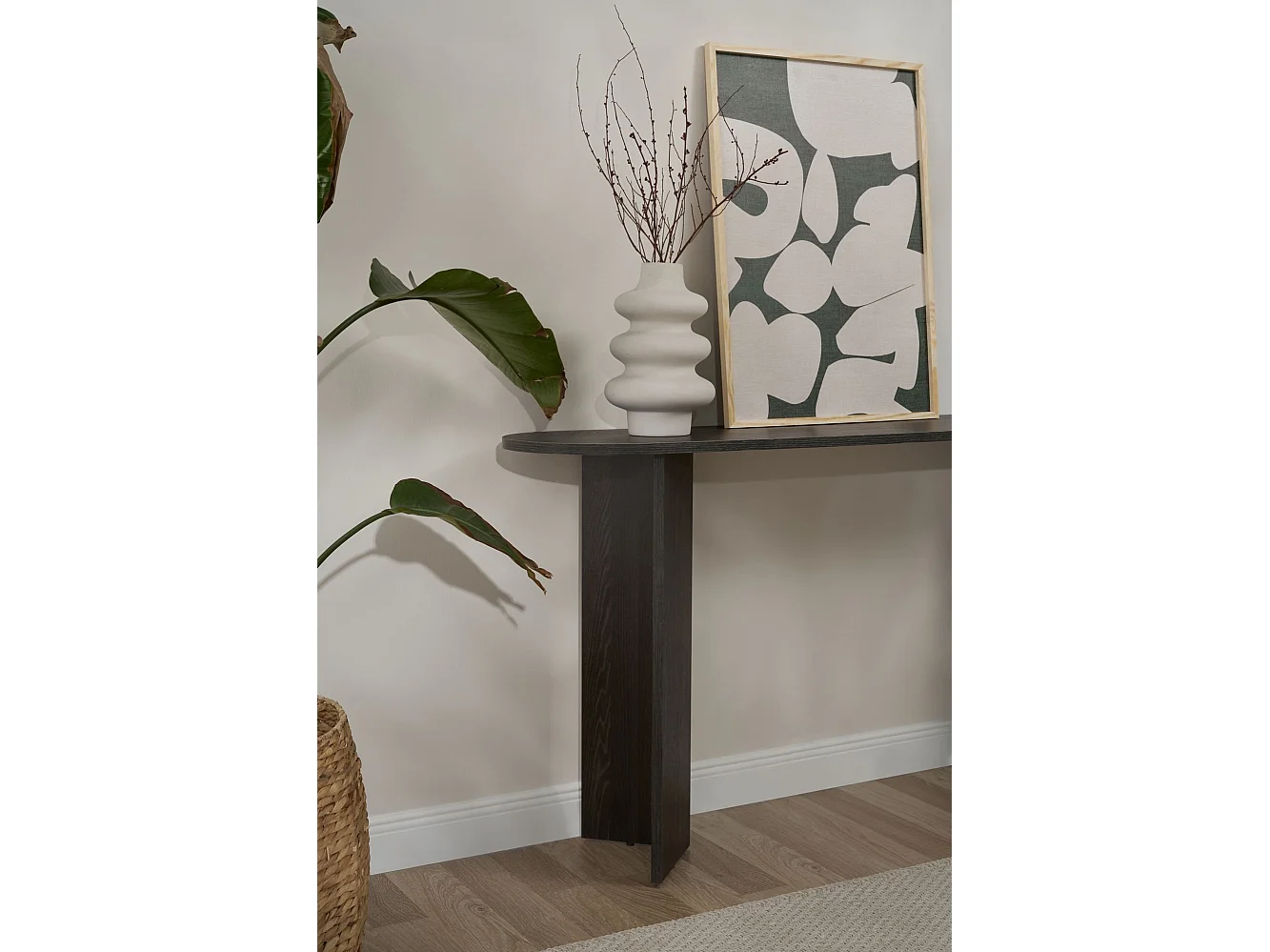 Consolle Cercino, un Ripiano, 150x35x75h cm Nero, Peso Supportato 25 kg, Colore Ripiano Nero
