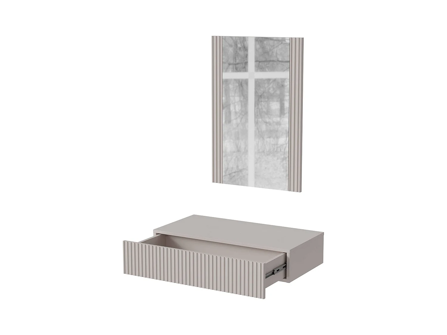 Console Fafe, Miroir Inclus, 41.6x80x97h cm Beige