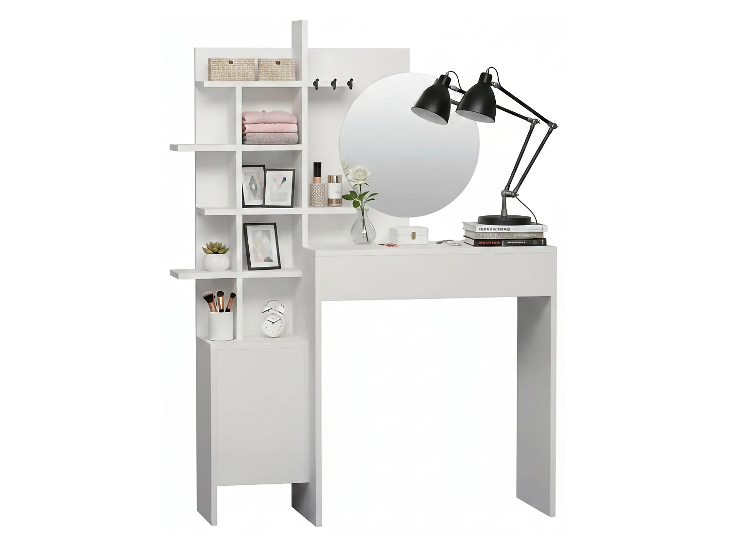 Consolle Pago, Specchio Incluso, 35x71.5x83h cm Bianco