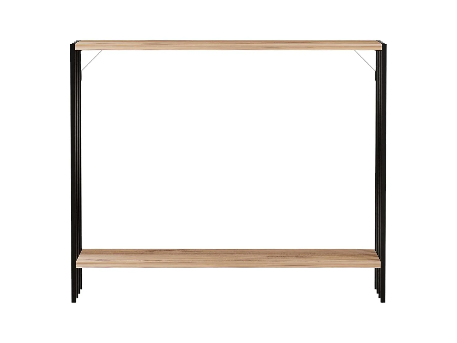 Consolle Ravello, un Ripiano, 90x26x74h cm Nero, un Vano, Colore Ripiano Marrone