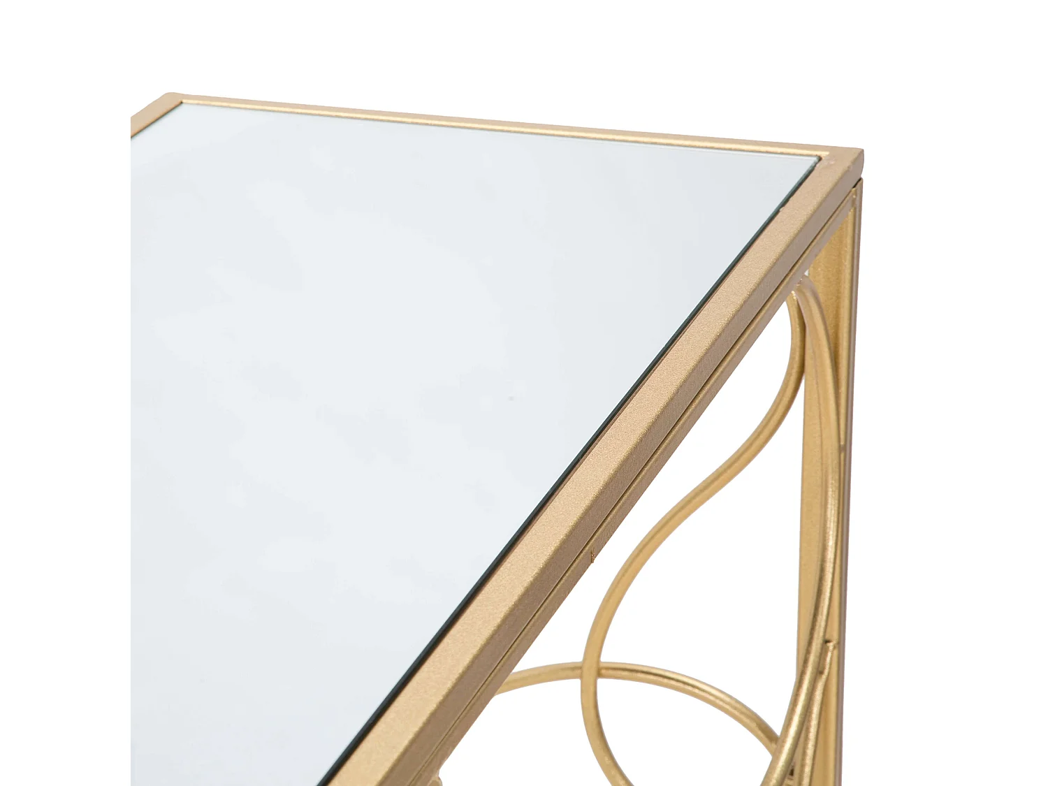Consolle Dilija, un plateau, 140x40x80h cm or, structure en verre, plateau transparent