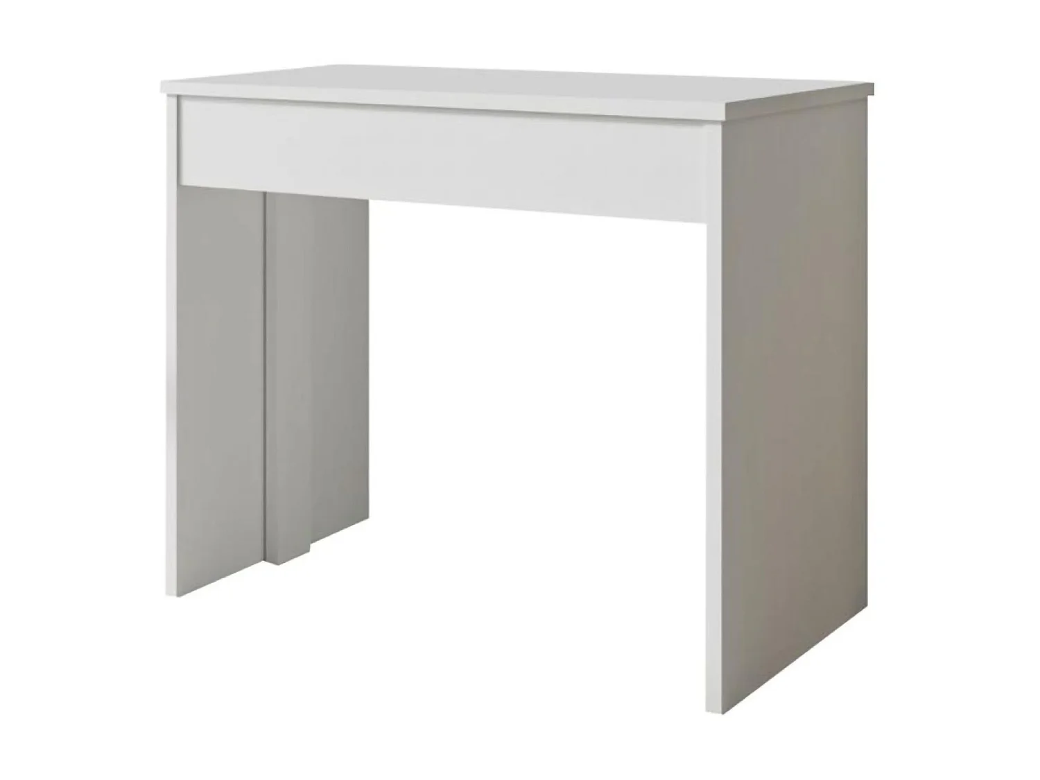 Console extensible Luisago, 12 places, 302x75x90h cm, blanc, mécanisme d'extension à rallonges centrales