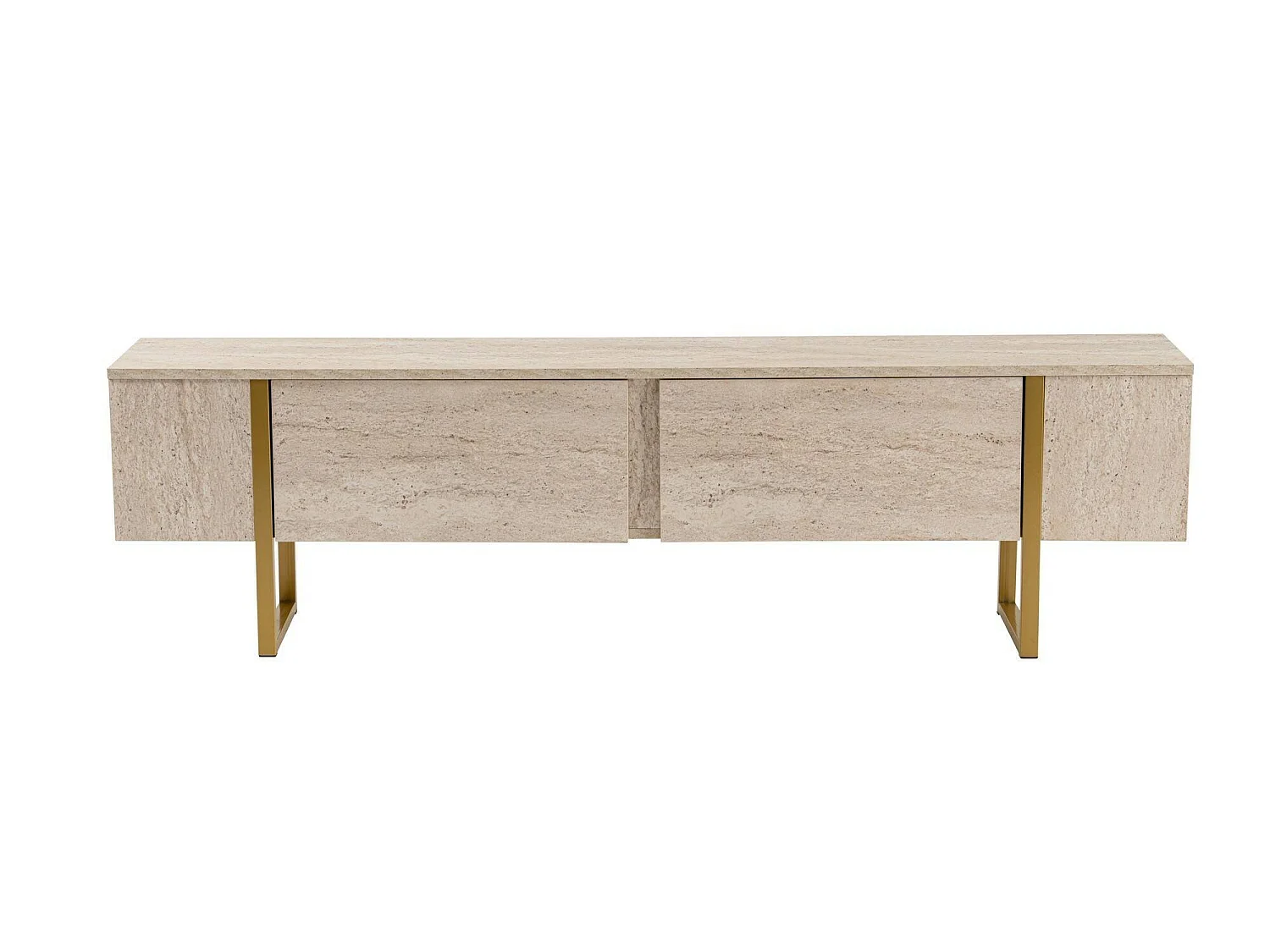 TV-meubel Lilith, één legplank, 180x30x50h cm beige, klepopening, 2 deuren