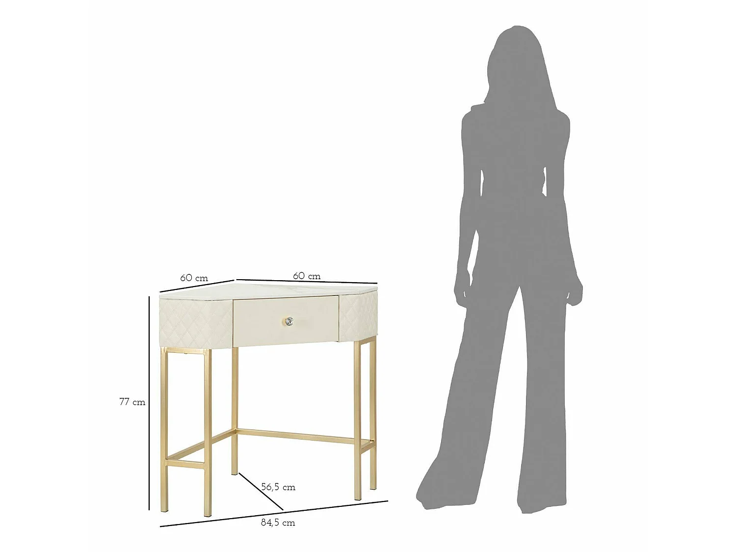 Consolle Viscardo, Ripiani, 60x84.5x77h cm oro