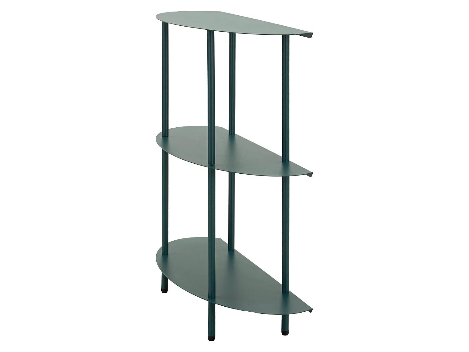 Consolle Gamitimi, 3 Ripiani, 6x31x93h cm Verde Ottanio, Colore Ripiano Verde, Sfumatura Colore Struttura Ottanio