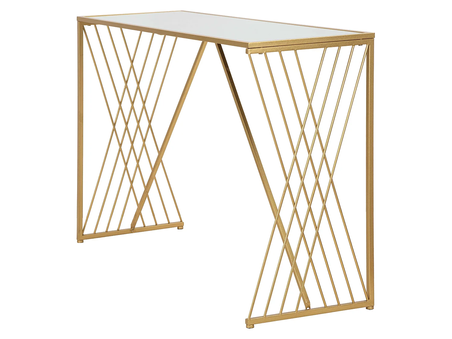 Console Axum, avec Plateau, 120x40x80h cm or, Structure en Verre, Plateau Transparent