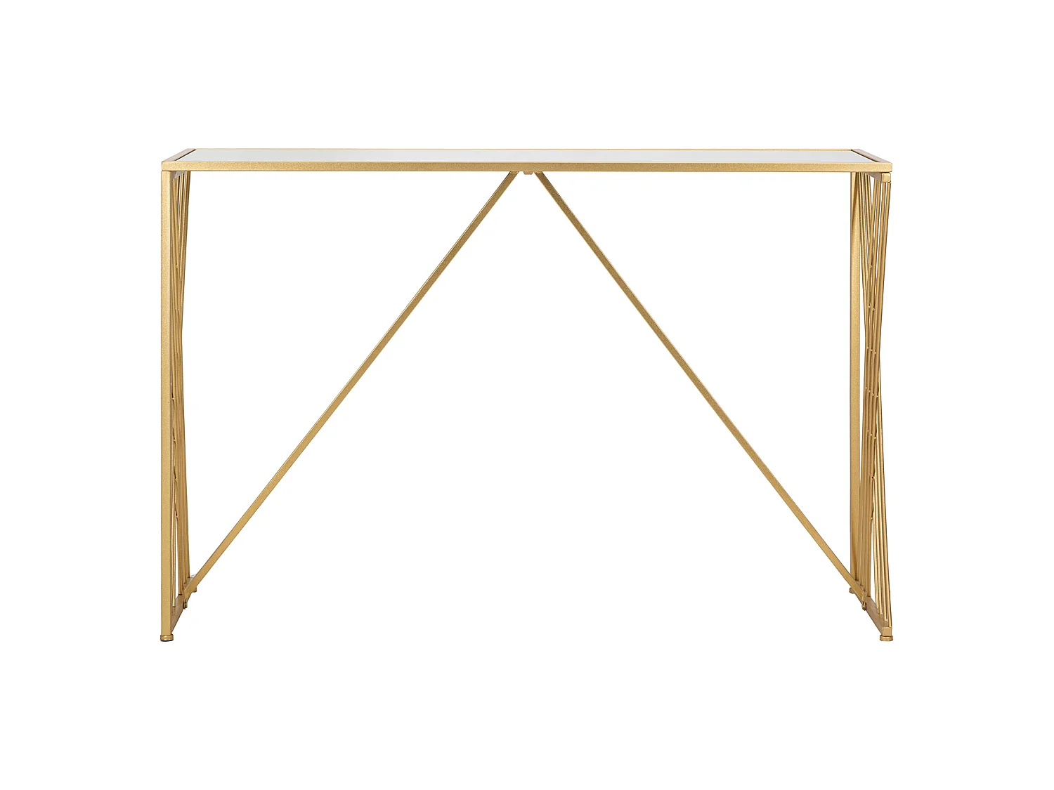 Console Axum, avec Plateau, 120x40x80h cm or, Structure en Verre, Plateau Transparent