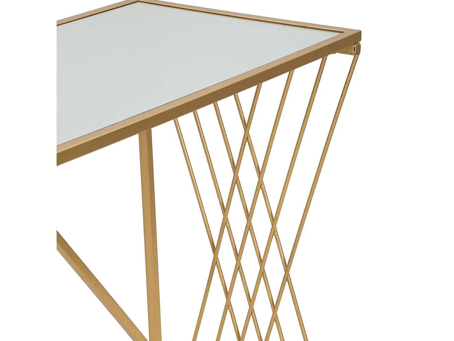 Console Axum, avec Plateau, 120x40x80h cm or, Structure en Verre, Plateau Transparent