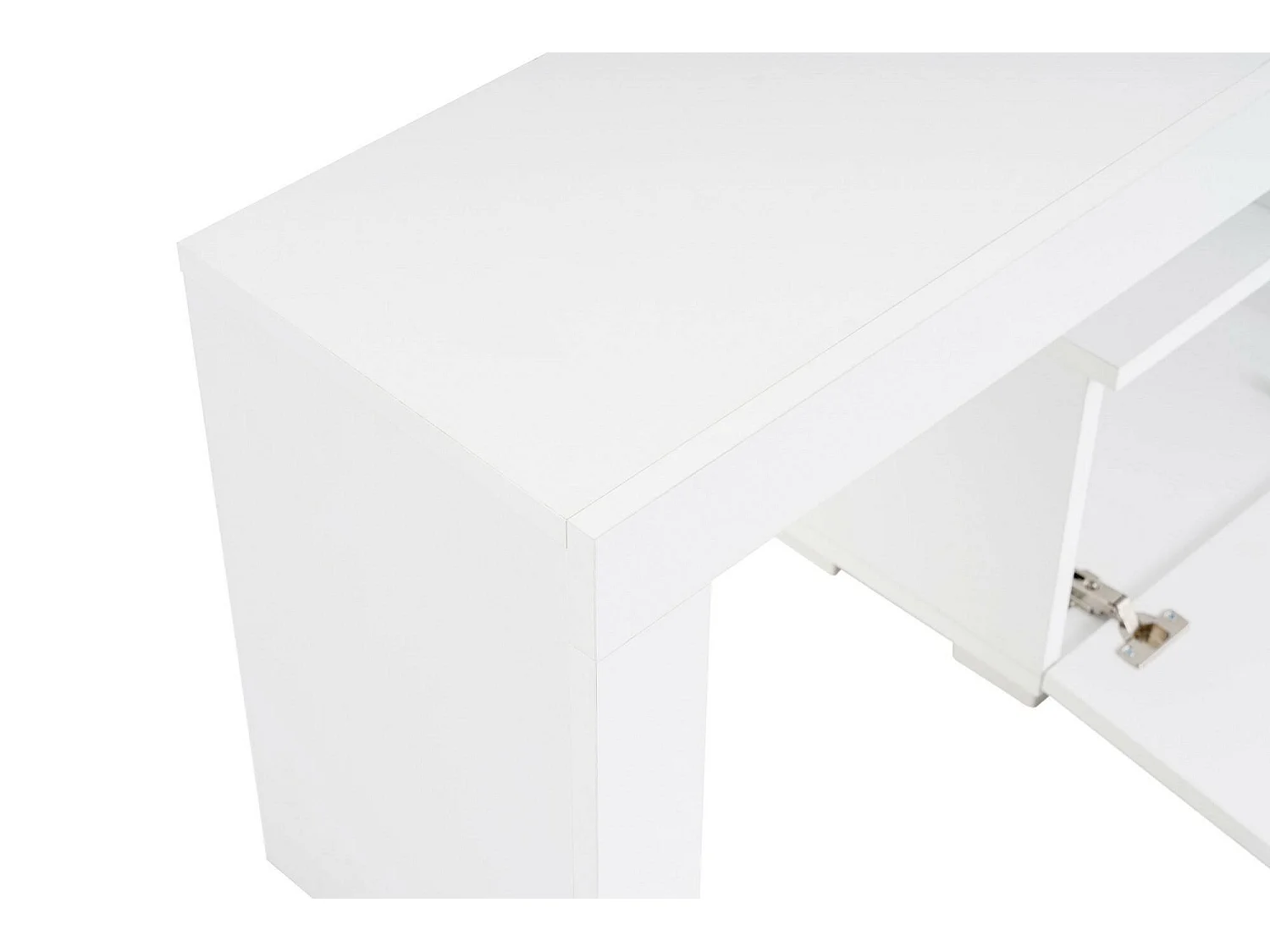 Mueble para TV Andarna, 2 estantes, 180x31x50h cm blanco, 2 puertas, 3 compartimentos