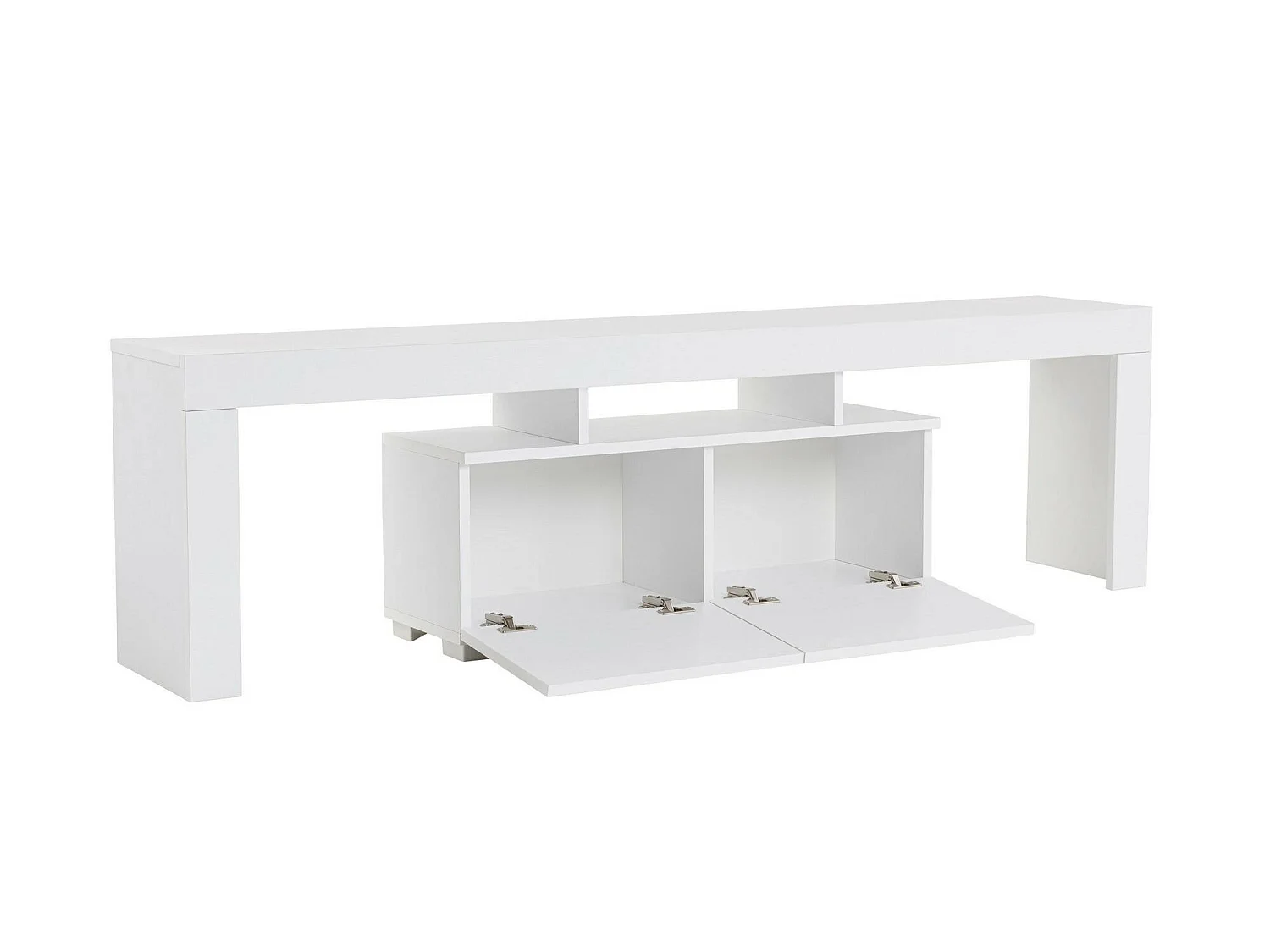 Mueble para TV Andarna, 2 estantes, 180x31x50h cm blanco, 2 puertas, 3 compartimentos