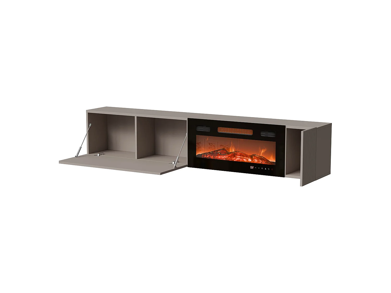 Meuble TV Sindia, 1 Étagère, 200x30x31h cm Beige, Modulable, 4 Compartiments