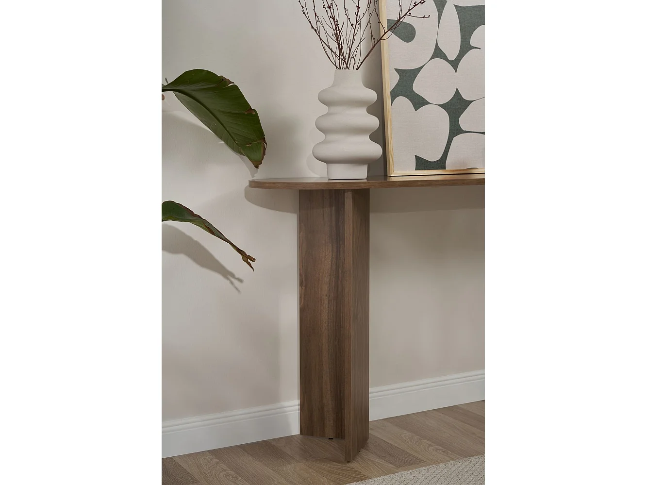 Consolle Cercino, un Ripiano, 150x35x75h cm Marrone Noce, Peso Supportato 25 kg, Colore Ripiano Marrone