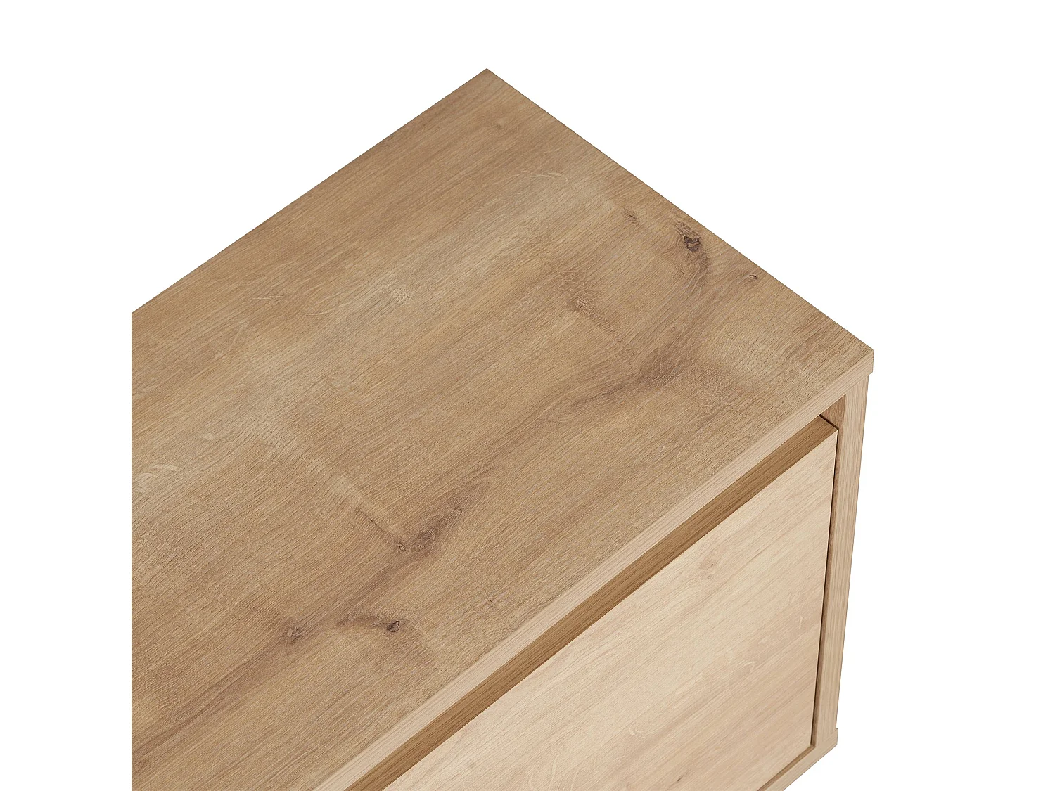 Fernsehtisch Morrigan, ein Regal, 160x30x42h cm Eiche Braun, 3 Türen, 4 Fächer