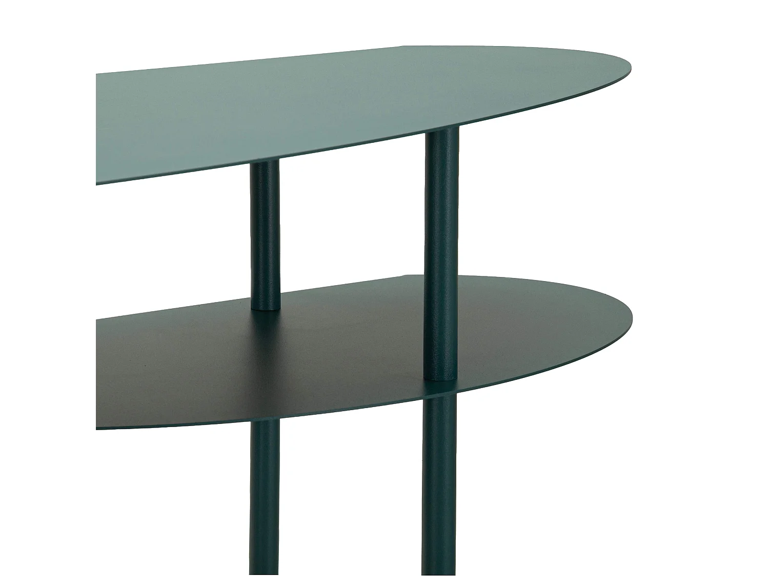 Consolle Gamisi, 4 Ripiani, 10x42x132h cm Verde Ottanio, Colore Ripiano Verde, Sfumatura Colore Struttura Ottanio