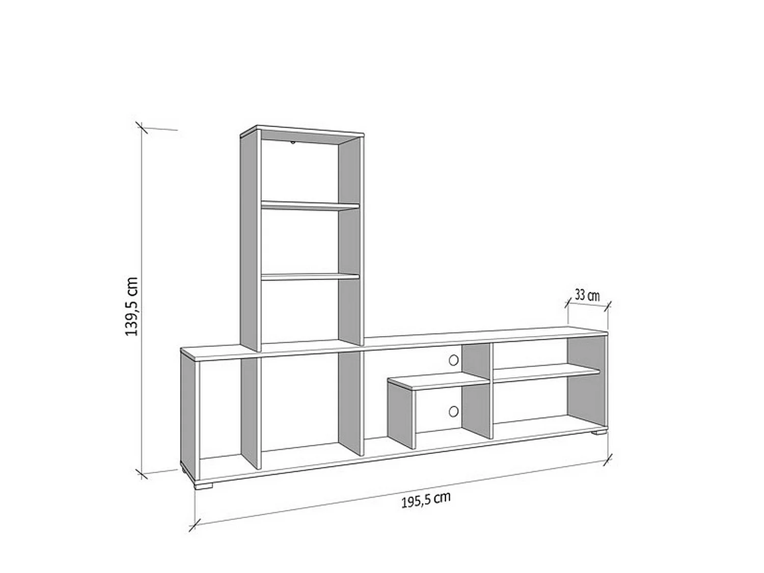Parete Attrezzata Montiano, Modulabile, Marrone Rovere Nodi, Mobile Soggiorno, 7 Ripiani, 3 Ante