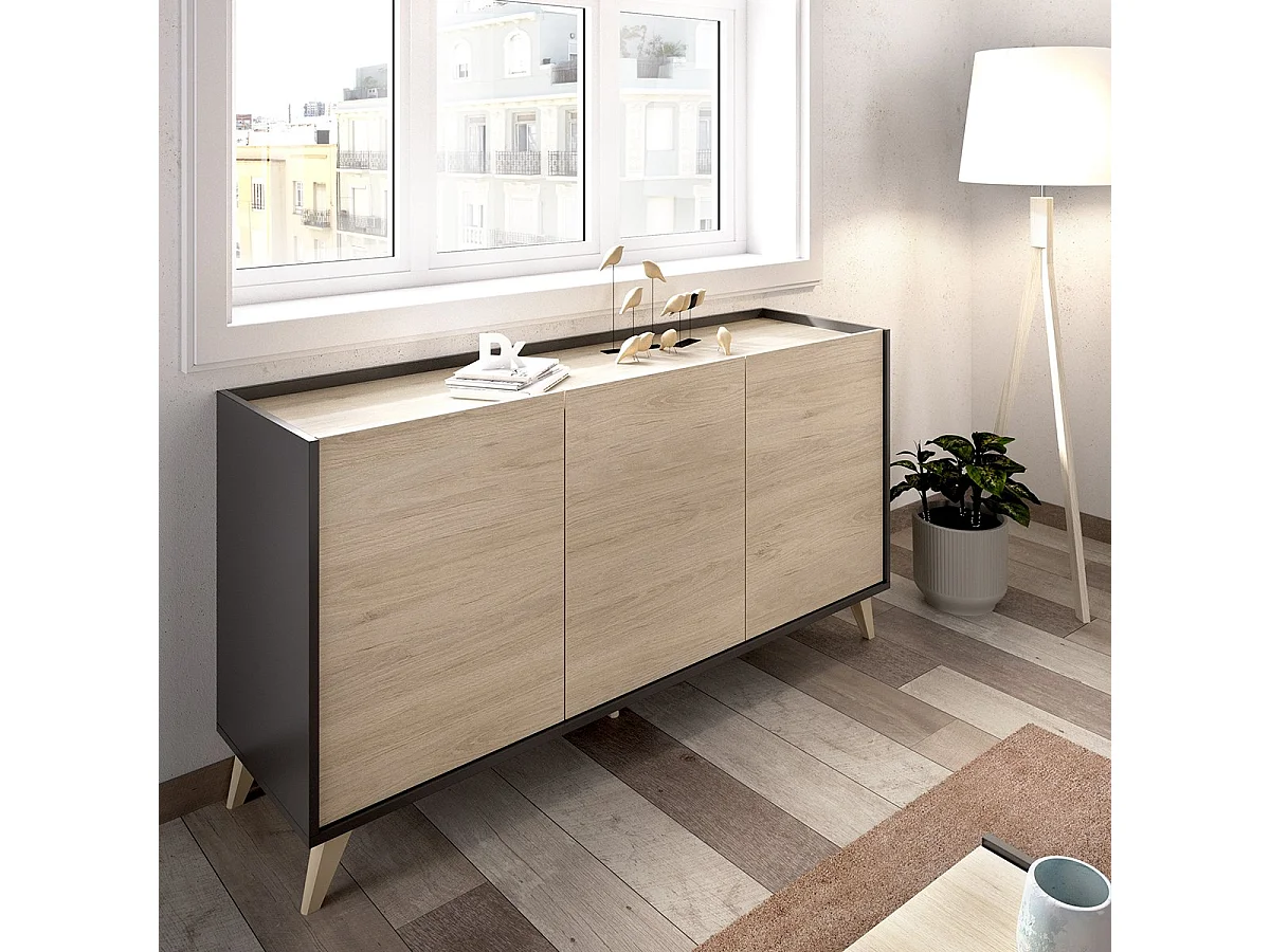 Set Mobili da Soggiorno Tuscola, Modulabile, Marrone Rovere, 5 Ripiani, Apertura Battente, a Ribalta, Sollevabile