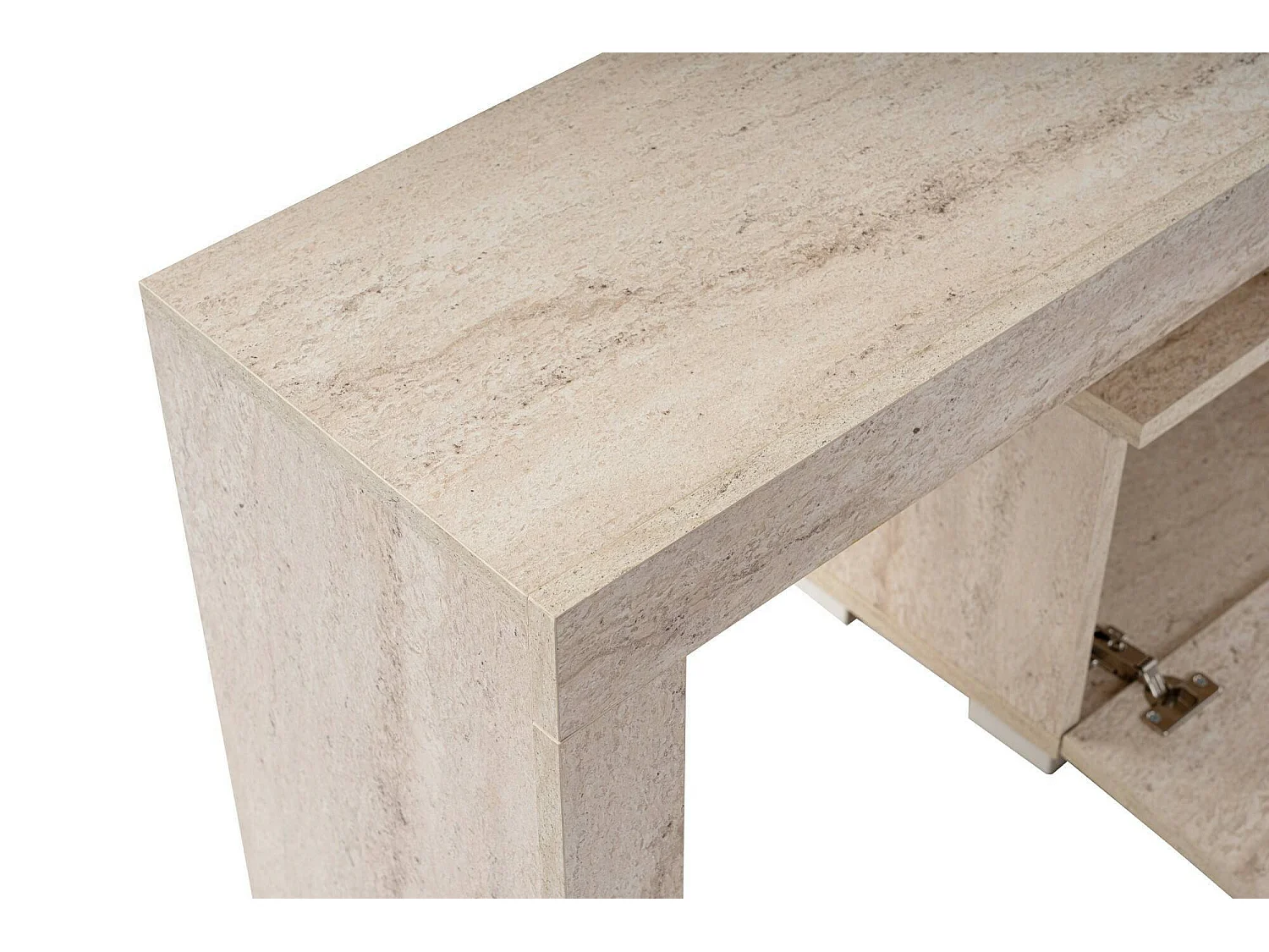 Mueble para TV Andarna, 2 estantes, 180x31x50h cm beige, 2 puertas, 3 compartimentos