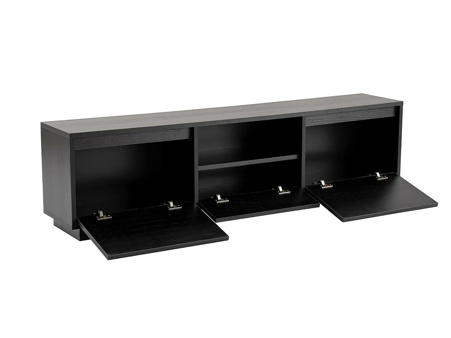 Meuble TV Morrigan, une étagère, 29.5x160x42h cm Noir