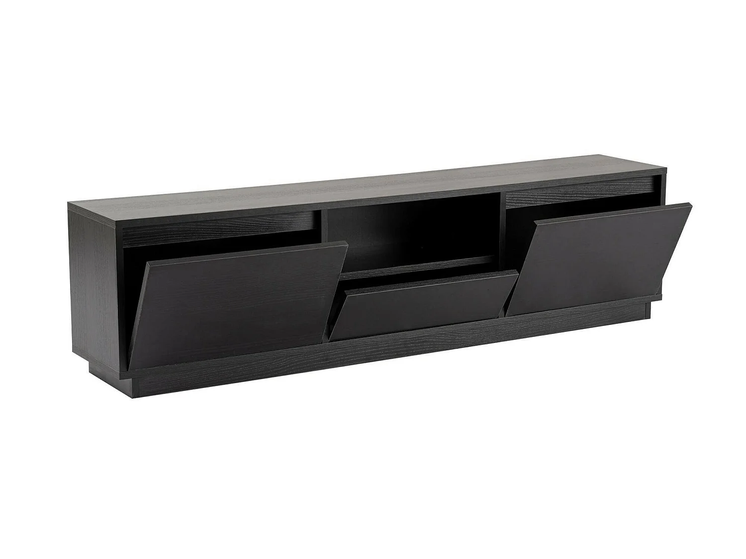Meuble TV Morrigan, une étagère, 29.5x160x42h cm Noir