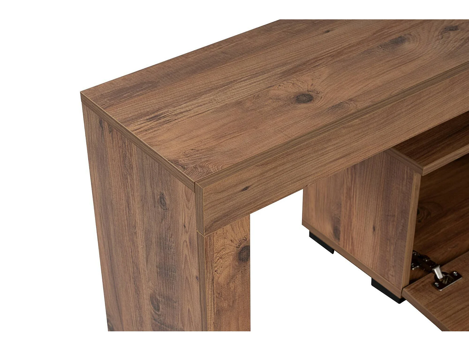 Tv-meubel Andarna, 2 planken, 180x31x50h cm, dennenbruin, klepopening, 2 deuren