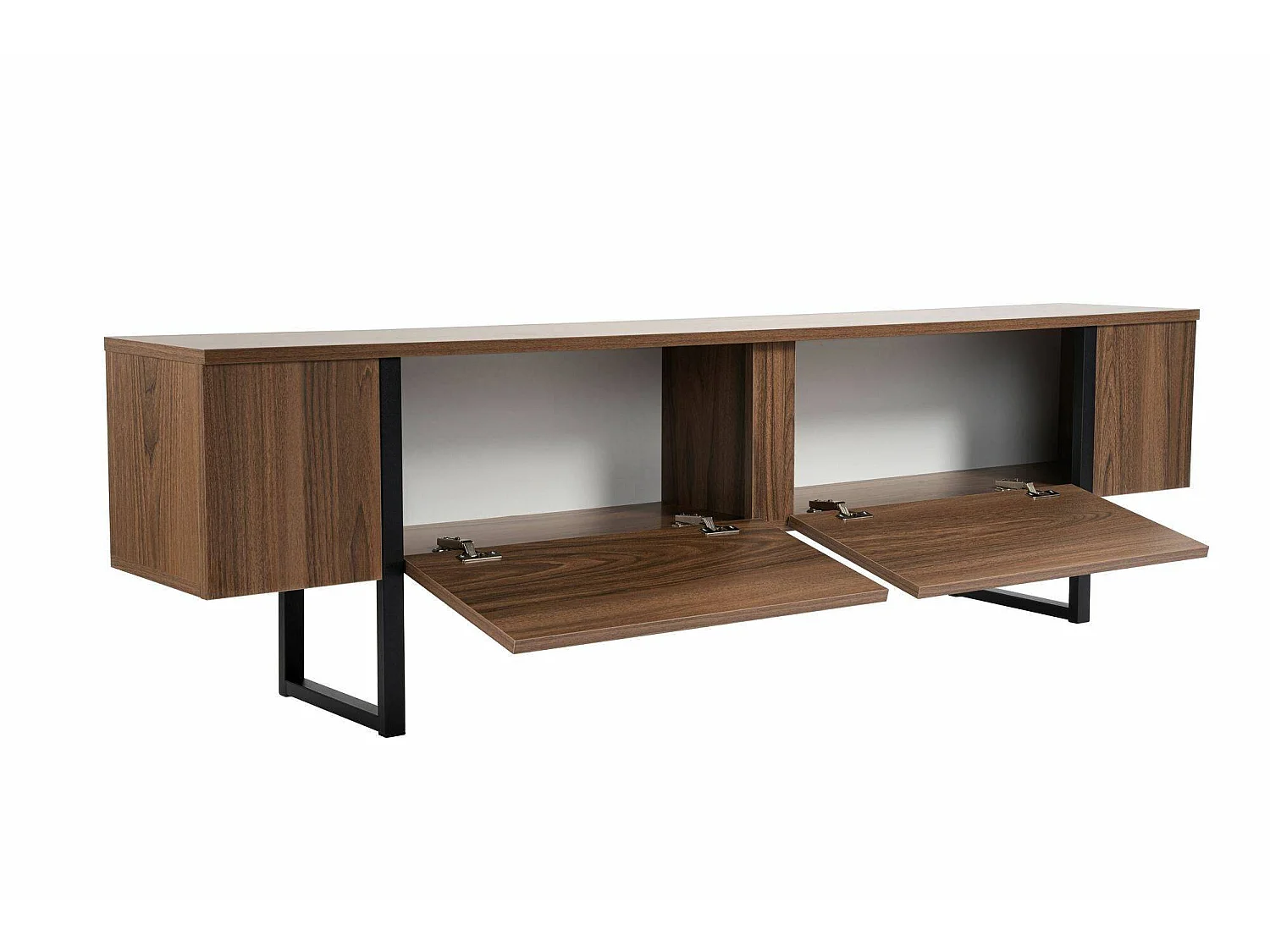 Meuble TV Tarquin, une étagère, 29,5x180x50h cm, Brun Noyer