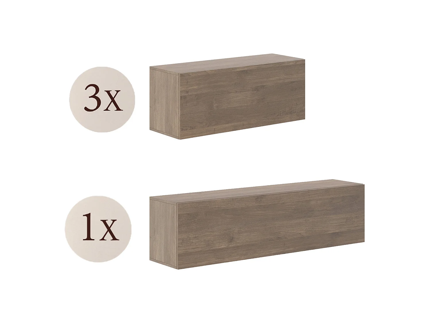 Parete Attrezzata Gatafa, Modulabile, Marrone Noce, Mobile Soggiorno, 4 Ripiani, 4 Ante