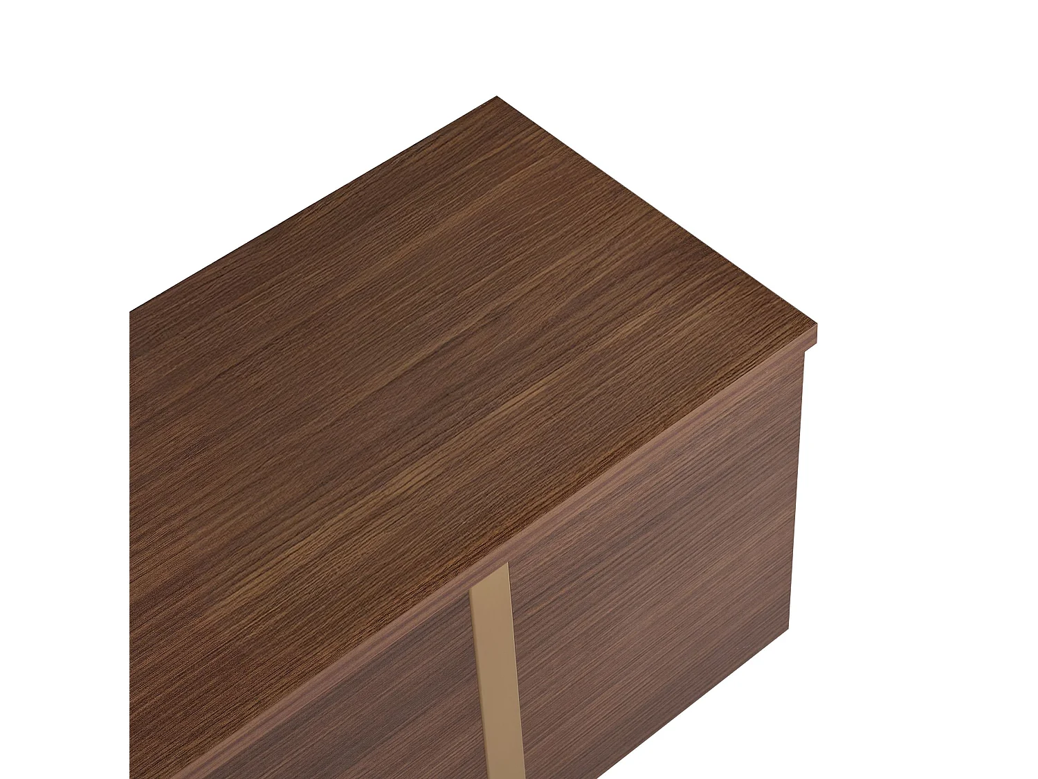 Meuble TV Abishia, 2 Portes, 180x30x50h cm Chêne Marron, 2 Compartiments, Ouverture Rabattable
