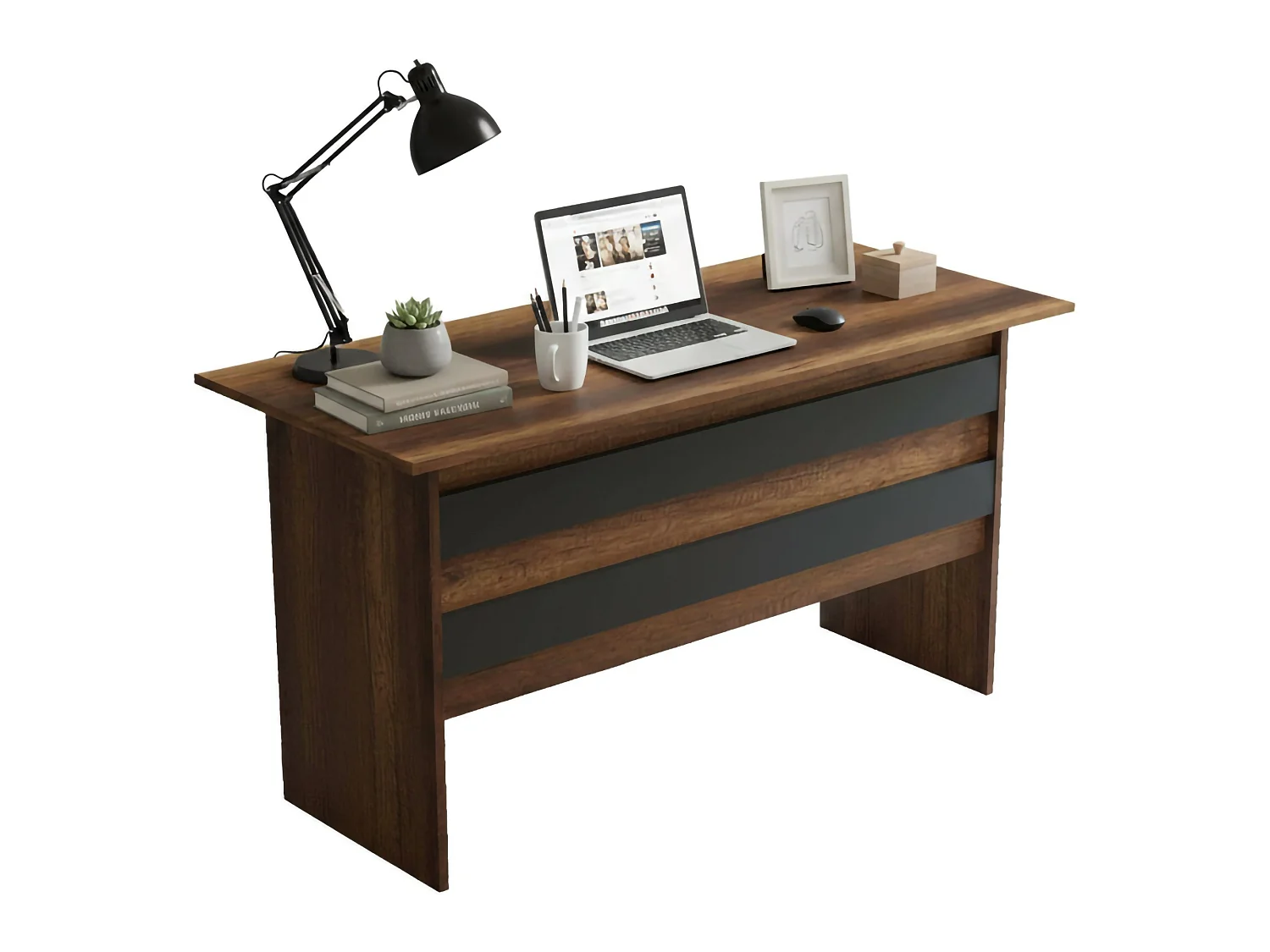 Bureau Antilia, Plateau Brun, 60x140x73,8h cm Noyer Brun